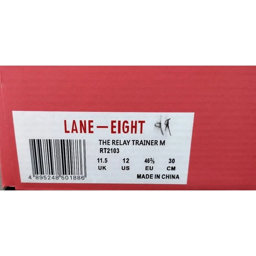 LANE EIGHT Relay Trainer M White Neon‎ Yellow Athletic Running Shoes Men US 12